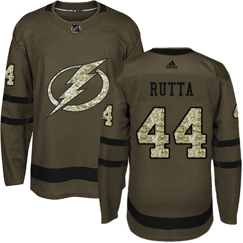 Adidas Tampa Bay Lightning #44 Jan Rutta Green Salute to Service Youth Stitched NHL Jersey->youth nhl jersey->Youth Jersey